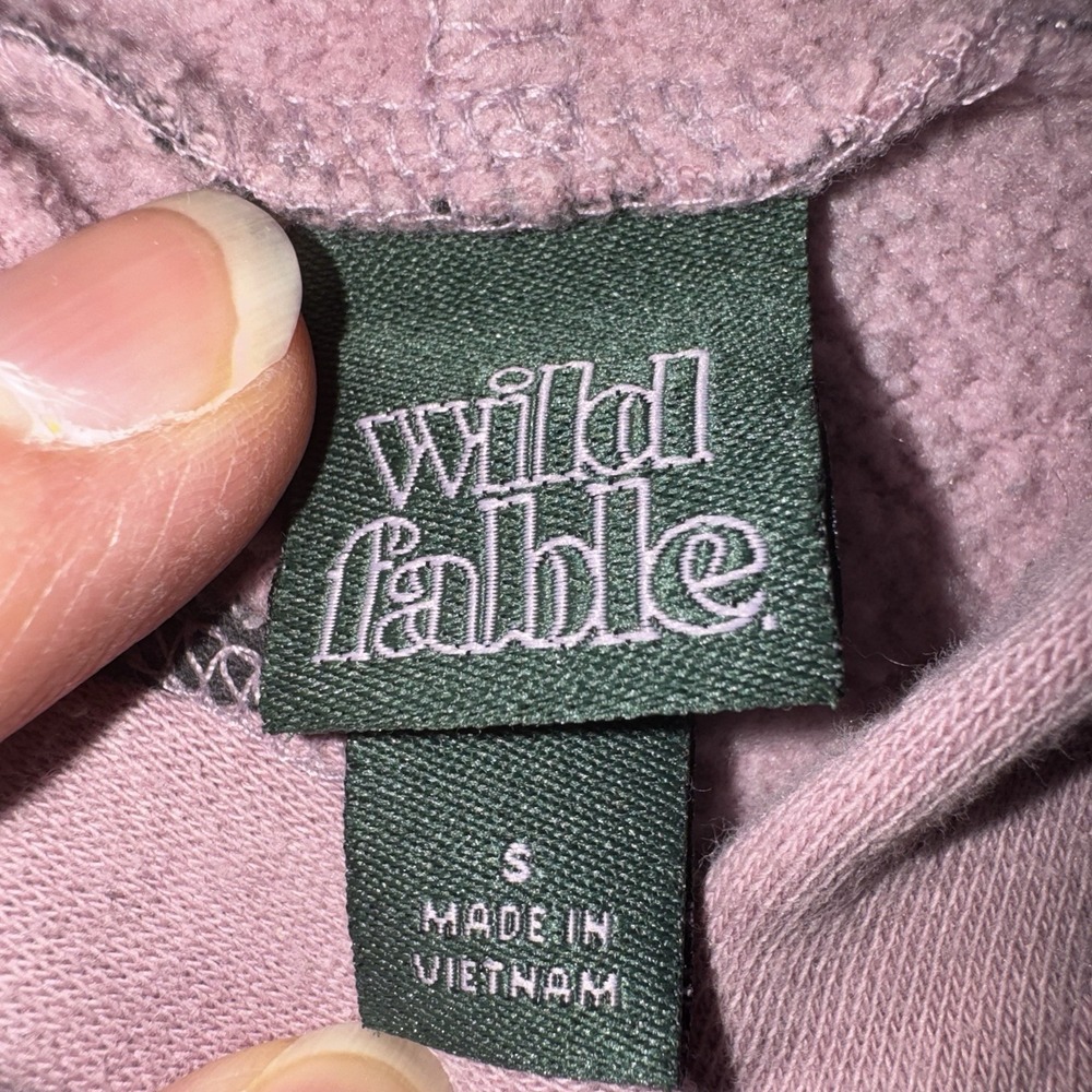 Wild Fable Women's S- M Purple & Black Butterfly Print Fleece Hoodie Grunge Y2K - Picture 3 of 14